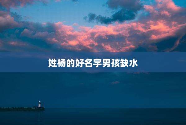 姓杨的好名字男孩缺水