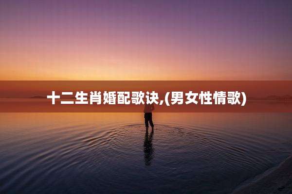十二生肖婚配歌诀,(男女性情歌)