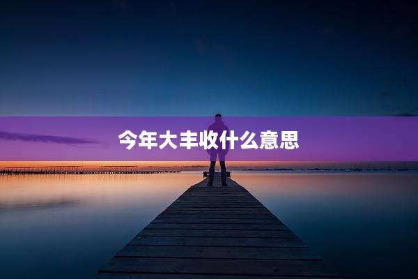 今年大丰收什么意思