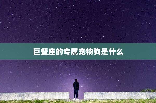 巨蟹座的专属宠物狗是什么