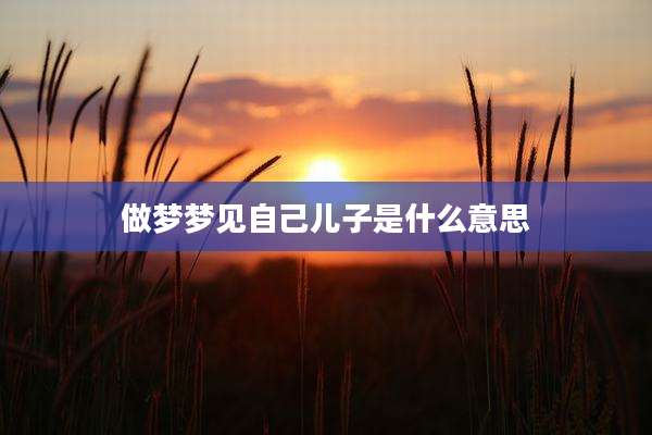 做梦梦见自己儿子是什么意思