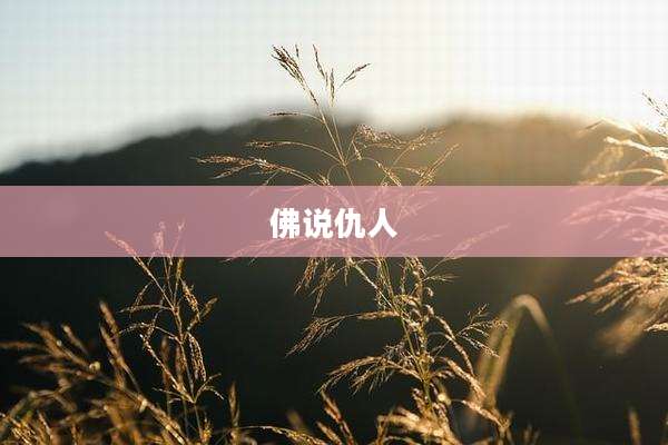 佛说仇人