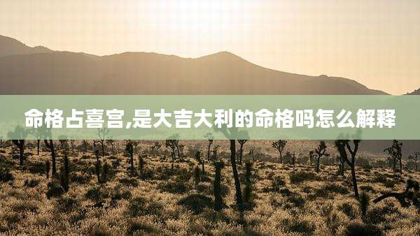 命格占喜宫,是大吉大利的命格吗怎么解释