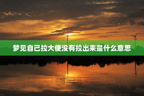 梦见自己拉大便没有拉出来是什么意思