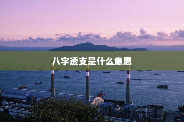 八字透支是什么意思