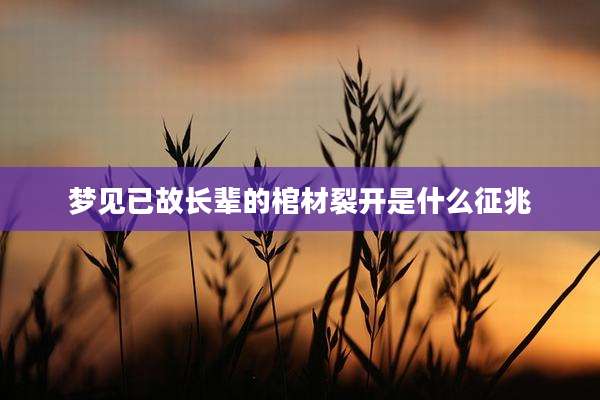 梦见已故长辈的棺材裂开是什么征兆