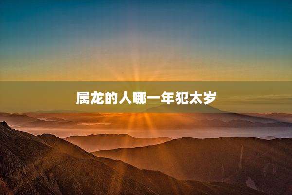 属龙的人哪一年犯太岁