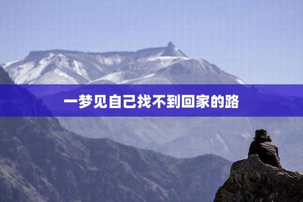 一梦见自己找不到回家的路