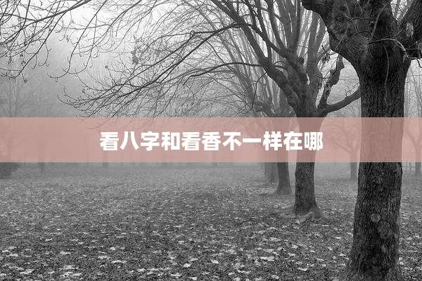 看八字和看香不一样在哪