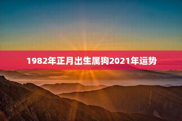1982年正月出生属狗2021年运势