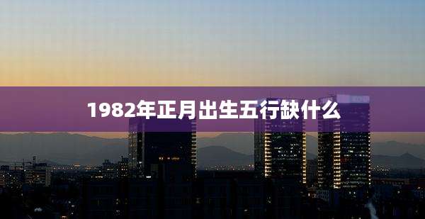 1982年正月出生五行缺什么