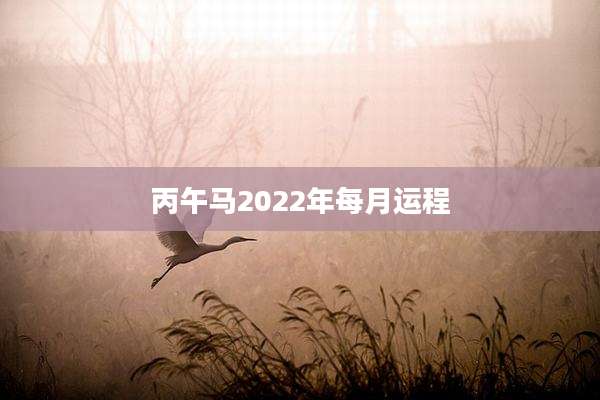 丙午马2022年每月运程