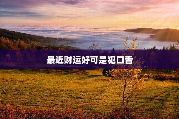 最近财运好可是犯口舌