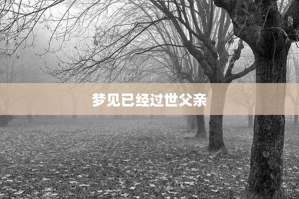 梦见已经过世父亲
