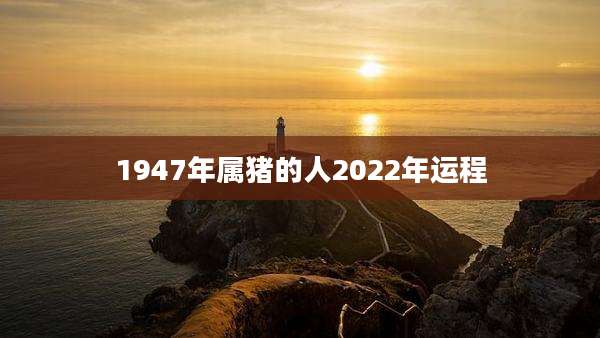 1947年属猪的人2022年运程