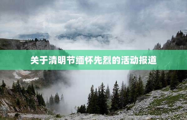 关于清明节缅怀先烈的活动报道