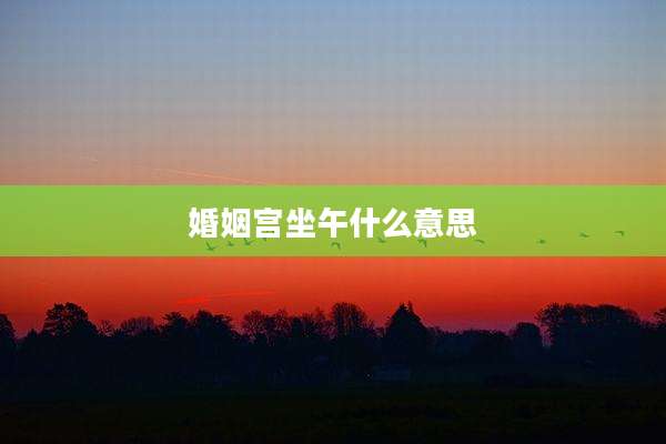 婚姻宫坐午什么意思