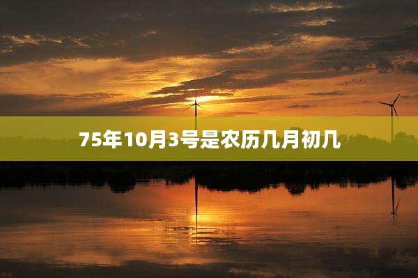 75年10月3号是农历几月初几