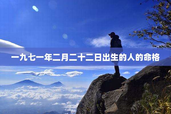 一九七一年二月二十二日出生的人的命格