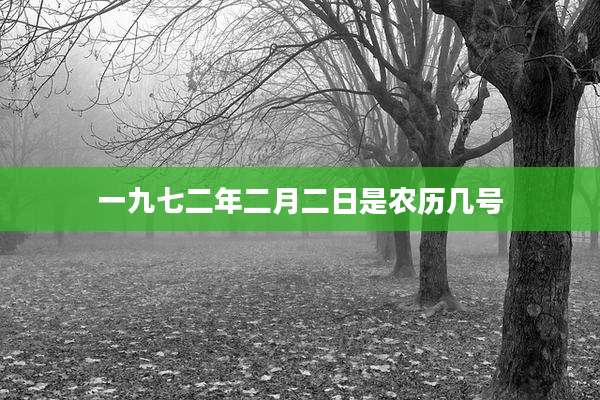 一九七二年二月二日是农历几号