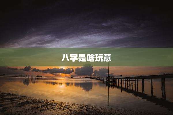 八字是啥玩意