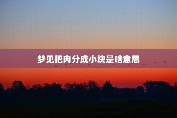 梦见把肉分成小块是啥意思