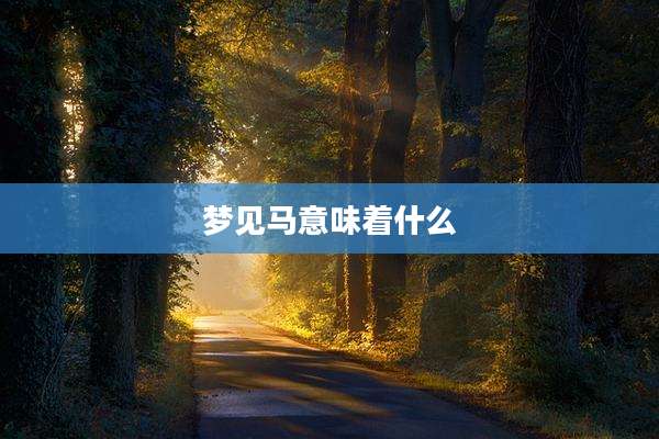 梦见马意味着什么