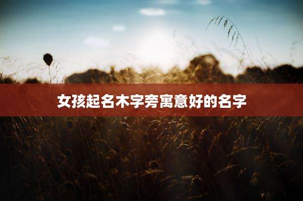 女孩起名木字旁寓意好的名字