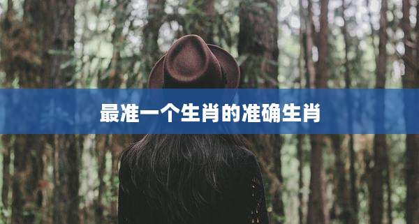 最准一个生肖的准确生肖