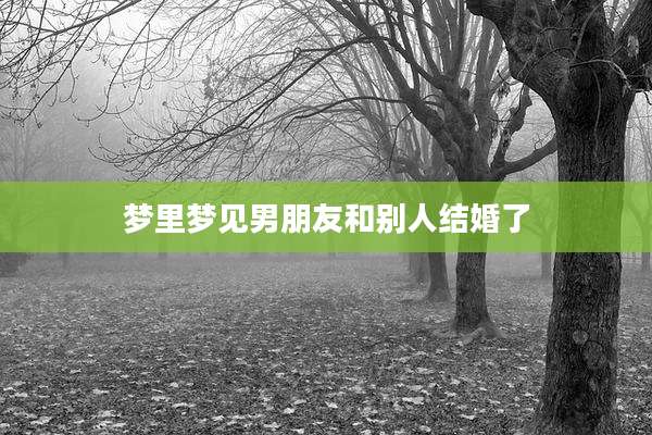 梦里梦见男朋友和别人结婚了