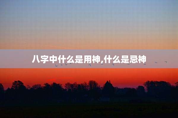 八字中什么是用神,什么是忌神
