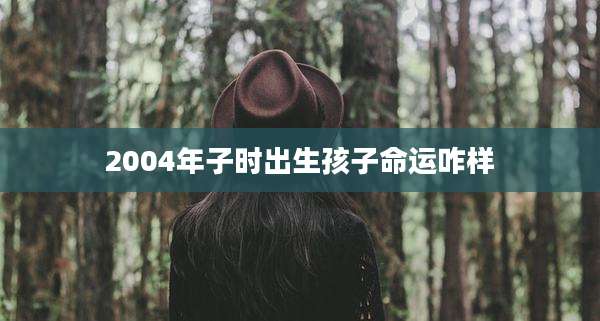 2004年子时出生孩子命运咋样