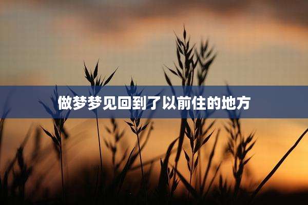 做梦梦见回到了以前住的地方