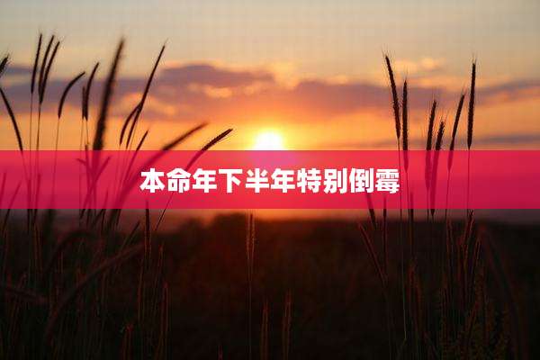 本命年下半年特别倒霉