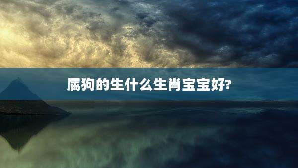 属狗的生什么生肖宝宝好?