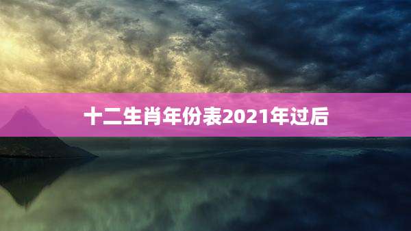 十二生肖年份表2021年过后