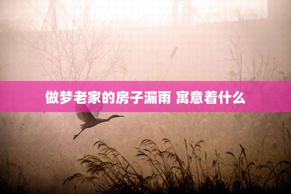 做梦老家的房子漏雨 寓意着什么