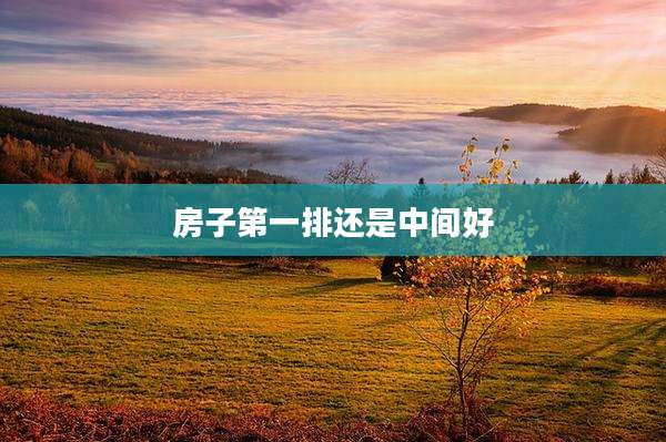 房子第一排还是中间好