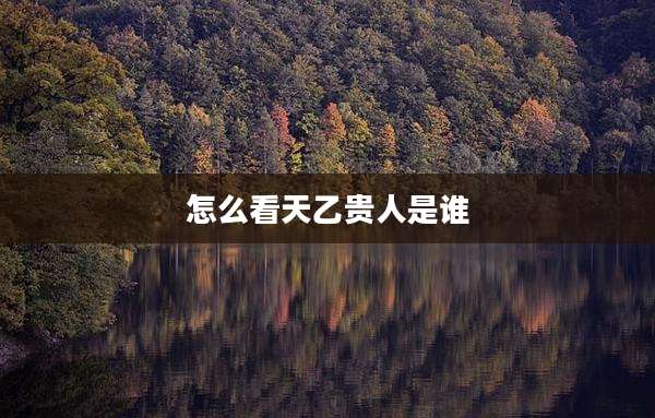 怎么看天乙贵人是谁