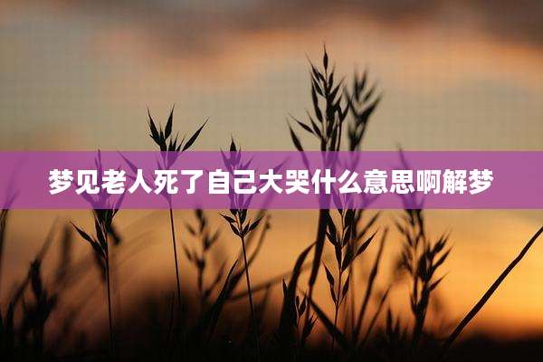 梦见老人死了自己大哭什么意思啊解梦