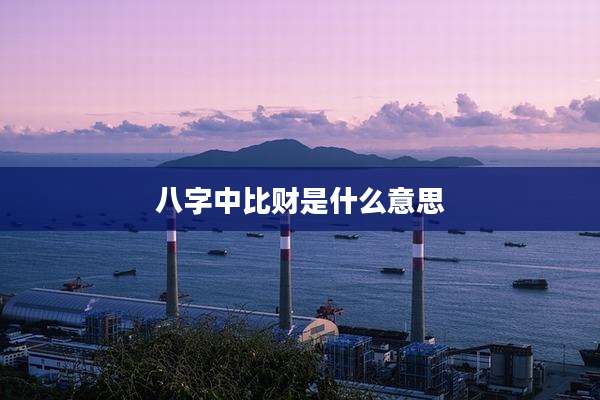 八字中比财是什么意思