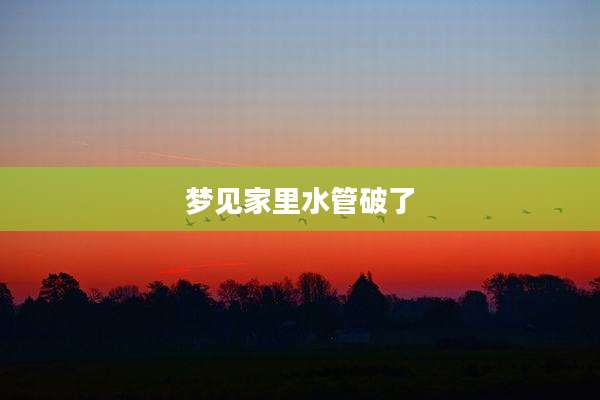梦见家里水管破了