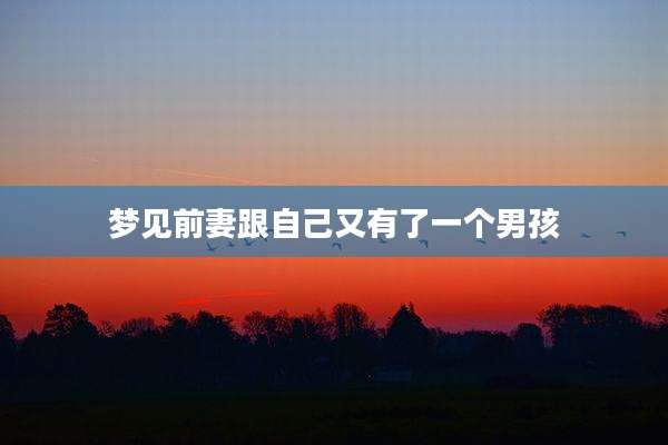 梦见前妻跟自己又有了一个男孩