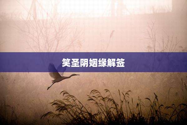 笑圣阴姻缘解签