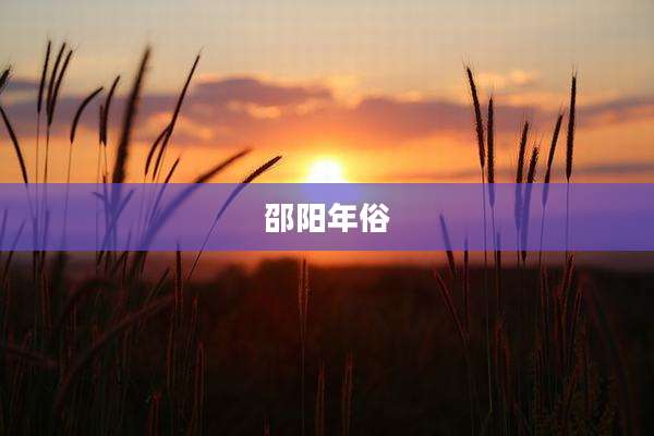 邵阳年俗