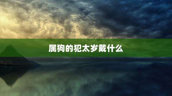 属狗的犯太岁戴什么