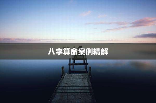 八字算命案例精解