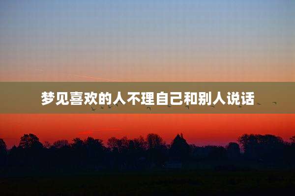 梦见喜欢的人不理自己和别人说话