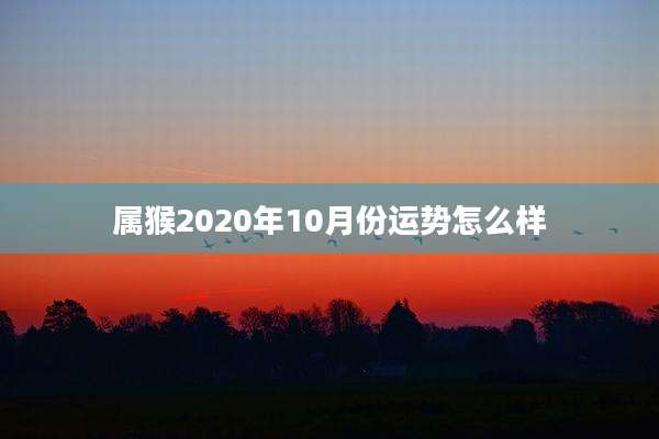 属猴2020年10月份运势怎么样