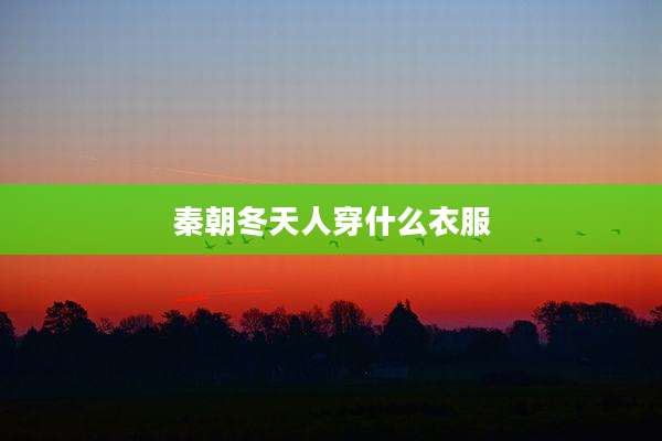 秦朝冬天人穿什么衣服